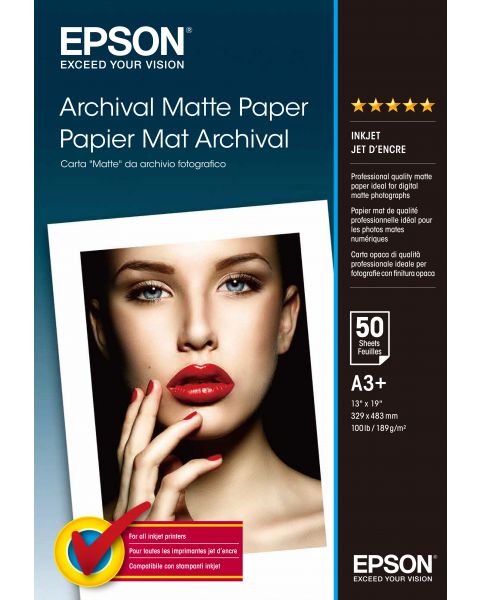 Epson Archival Matte Paper, DIN A3+, 189g/m², 50 Sheets