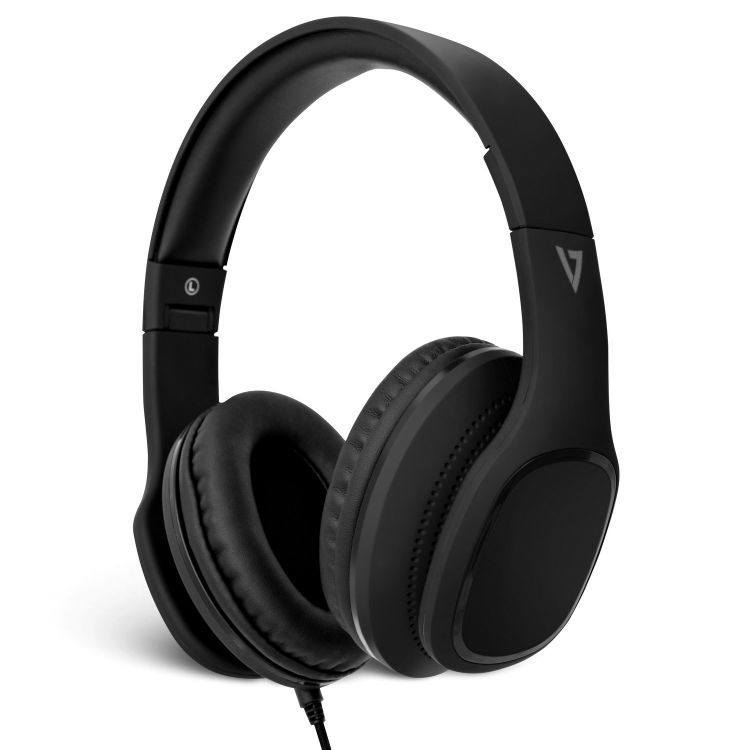 V7 Over-Ear Headphones with Microphone - Black