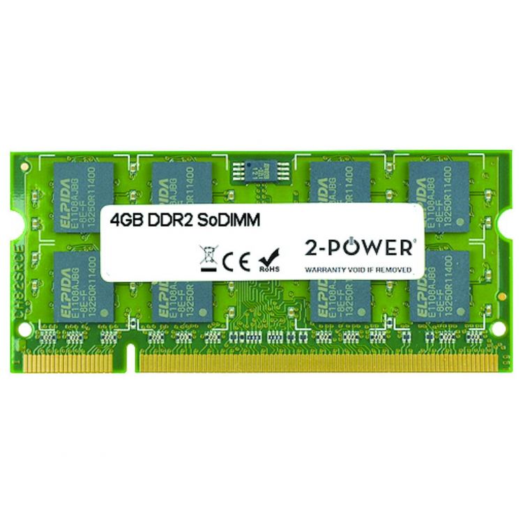 2-Power 4GB DDR2 800MHz SoDIMM Memory - replaces V764004GBS