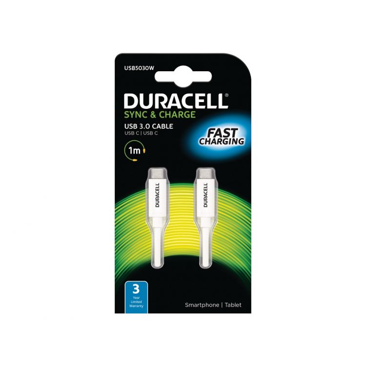 Duracell 1M USB Type-C Sync/Charge Cable