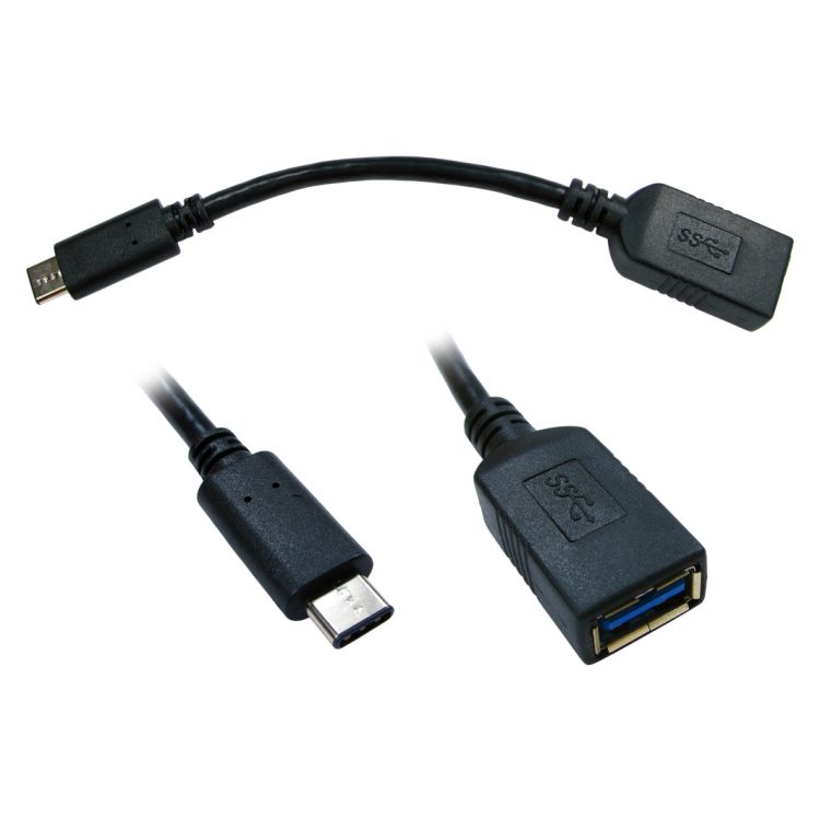 Cables Direct USB3C-951 USB cable 0.15 m USB C USB A Male Female Black