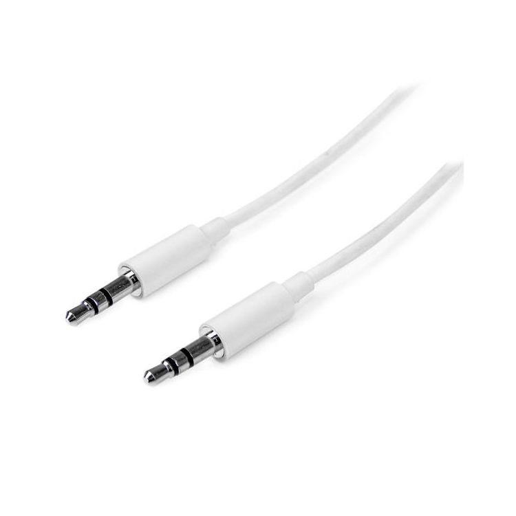 StarTech.com 2m White Slim 3.5mm Stereo Audio Cable - Male to Male