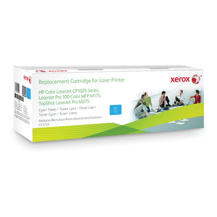 Xerox Cyan toner cartridge. Equivalent to HP CE311A. Compatible with HP Colour LaserJet 100 M175 MFP, Colour LaserJet CP1025