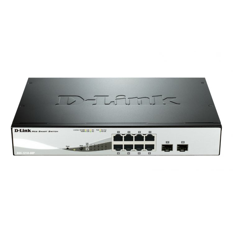 D-Link DGS-1210-08P network switch Managed L2 Gigabit Ethernet (10/100/1000) Power over Ethernet (PoE) Black