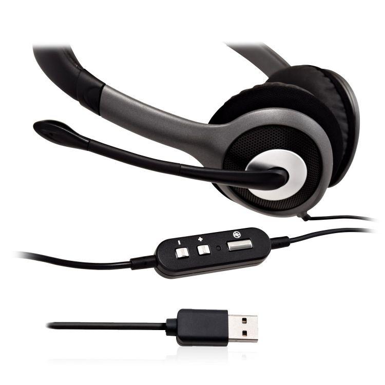 V7 HU521-2EP headset Binaural Head-band Black,Silver