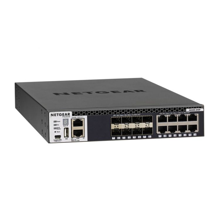 Netgear M4300-8X8F Managed L3 10G Ethernet (100/1000/10000) Black 1U