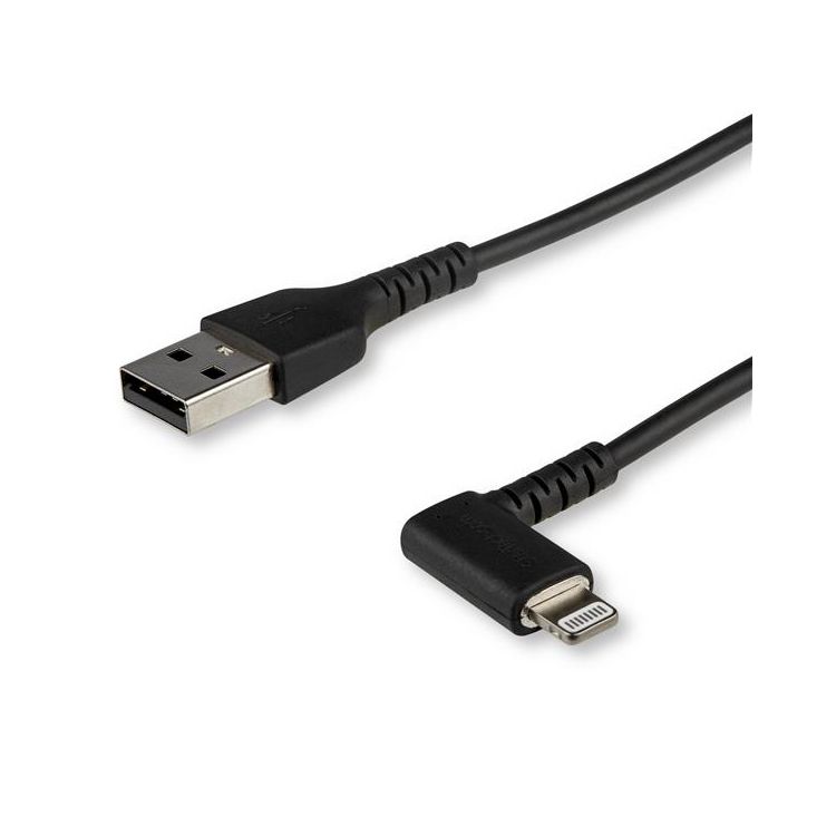 StarTech.com 1 m (3.3 ft.) Angled Lightning to USB Cable- Apple MFi Certified - Black