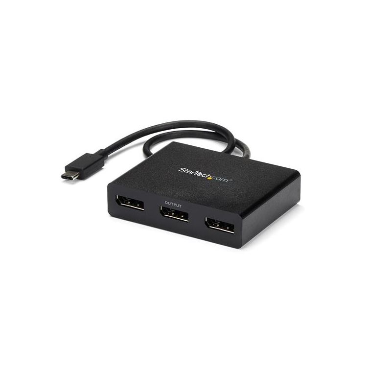 StarTech.com USB C DisplayPort Hub - 3 port - Daisy Chainable - USB C to DisplayPort MST Hub - USB Type C Monitor Hub
