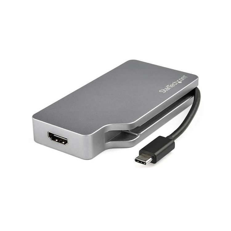 StarTech.com 4-in-1 USB-C Multiport Video Adapter - Aluminum - 4K 30Hz - Space Gray