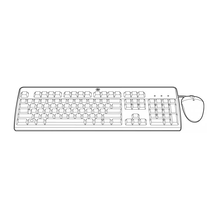 Hewlett Packard Enterprise 672097-223 keyboard USB QWERTZ Czech Mouse included Black