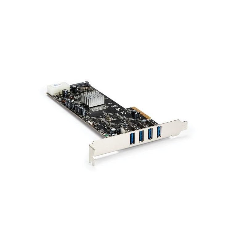 StarTech.com 4 Port PCI Express (PCIe) SuperSpeed USB 3.0 Card Adapter w/ 4 Dedicated 5Gbps Channels - UASP - SATA / LP4 Power