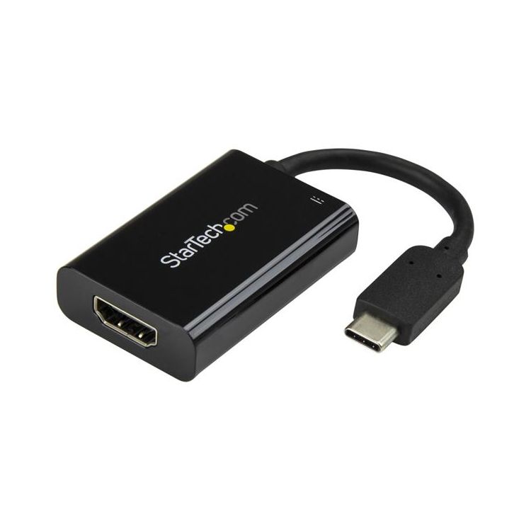 StarTech.com USB-C to 4K HDMI Adapter with USB Power Delivery - 60 Watts - Black