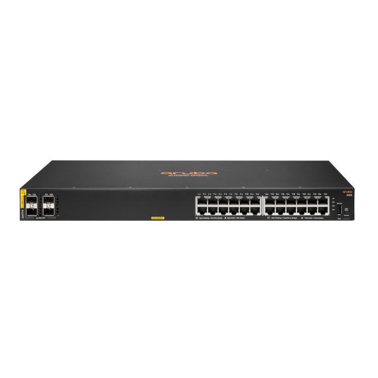 Aruba 6100 24G Class4 PoE 4SFP+ 370W Managed L3 Gigabit Ethernet (10/100/1000) Power over Ethernet (PoE) 1U Black