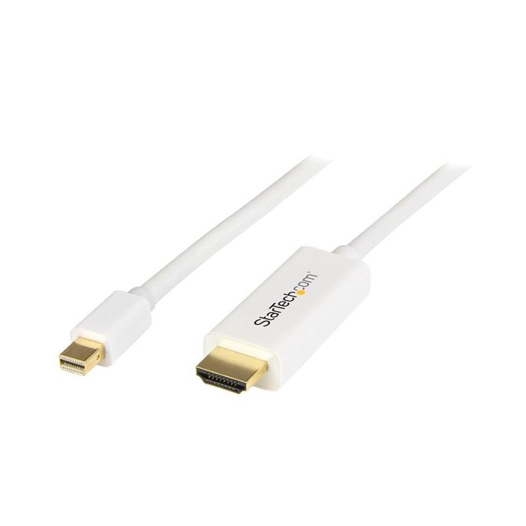 StarTech.com Mini DisplayPort to HDMI converter cable – 6 ft (2m) – 4K – White