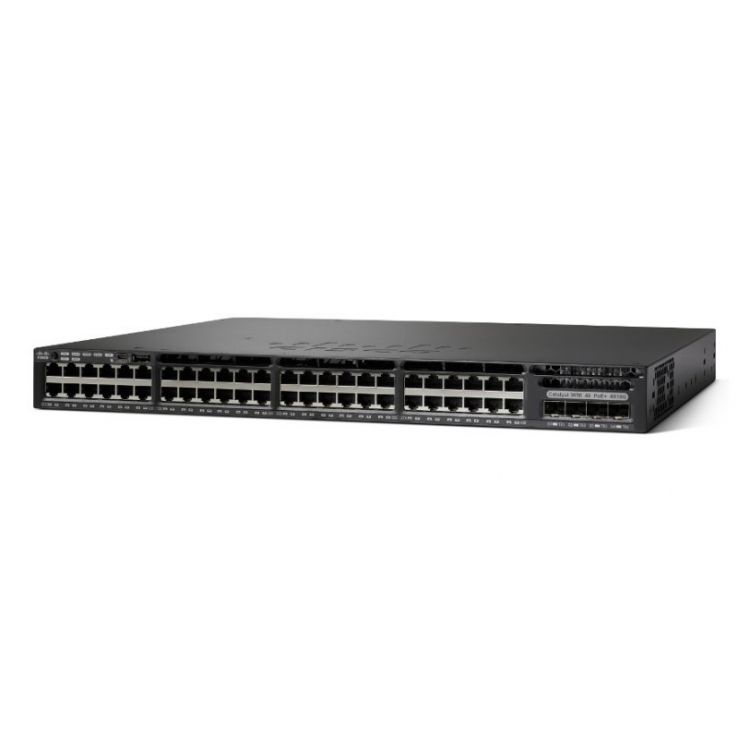 Cisco Catalyst WS-C3650-48PS-S network switch Managed L3 Gigabit Ethernet (10/100/1000) Power over Ethernet (PoE) 1U Black